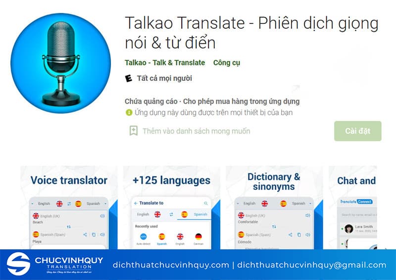 Phần mềm Talkao Translate